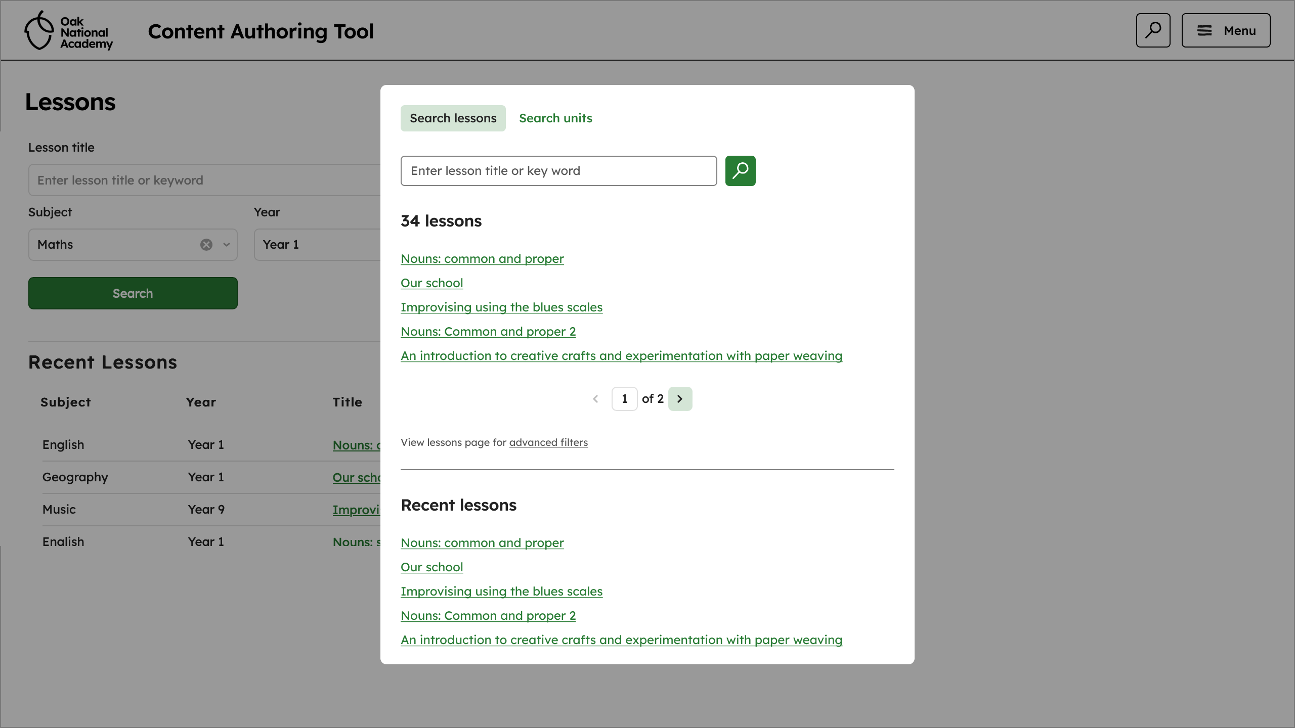 Header designs in retool